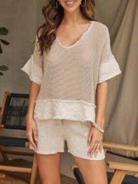 Lea & Luc White Sheer 100% Cotton Mesh Top – One Size – Beachy Boho 🔥